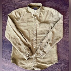 L.L. Bean Signature Olive Button Down Shirt Slim Fit Small Minimalist